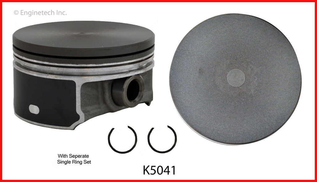 Enginetech K5041(8)PSTD Engine Piston Kit with Full Ring Stack for Chevrolet Caprice (2012-2013)