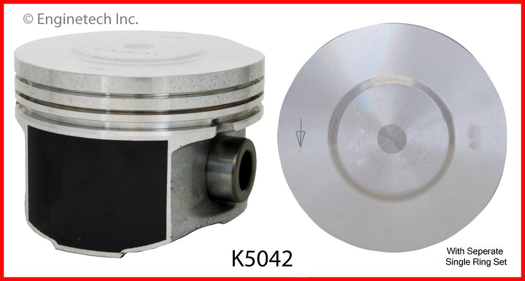 Enginetech K5042(6)PSTD Engine Piston Kit with Full Ring Stack for Mazda and Ford Vehicles