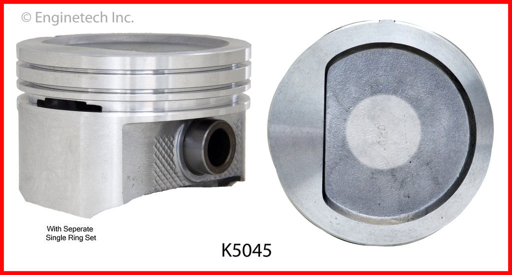 Enginetech K5045(4)P030 Engine Piston Kit with Full Ring Stack Options