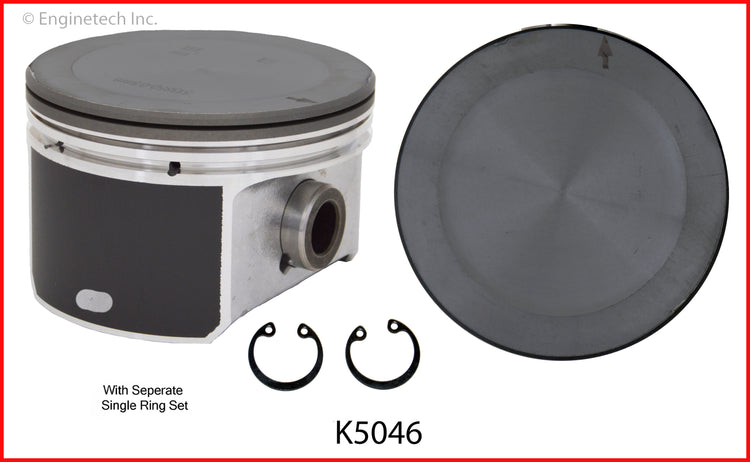 Enginetech K5046(6)PSTD Engine Piston Kit with Separate Full Ring Stack for Chrysler Models