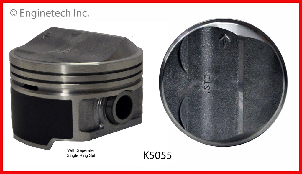 Enginetech K5055(4)P.75 Engine Piston Kit with Separate Full Ring Stack for Chrysler and Dodge Models