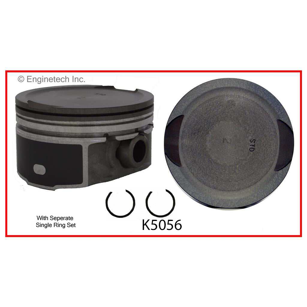 Enginetech K5056(8)P.50 Engine Piston Kit with Separate Full Ring Stack for Ford and Mercury Vehicles