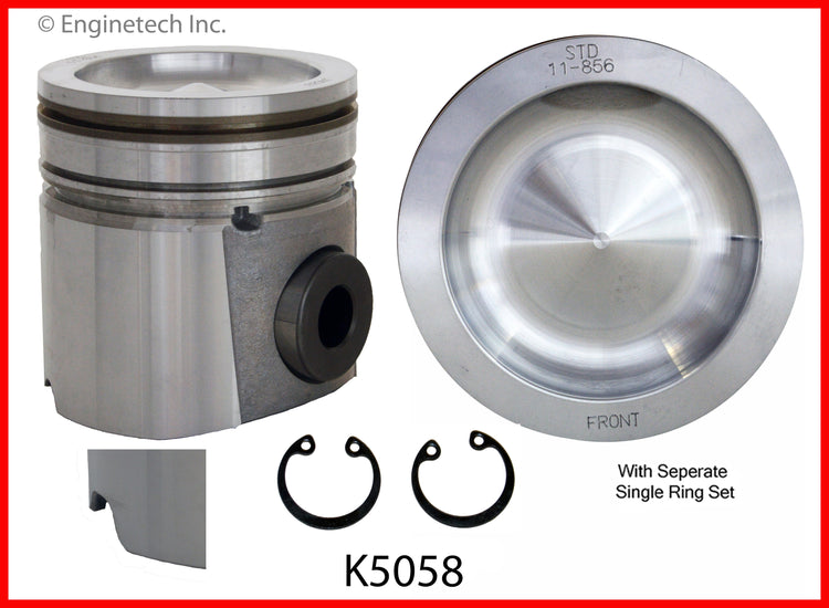 Enginetech K5058(6)P.50 Engine Piston Kit with Full Ring Stack Options