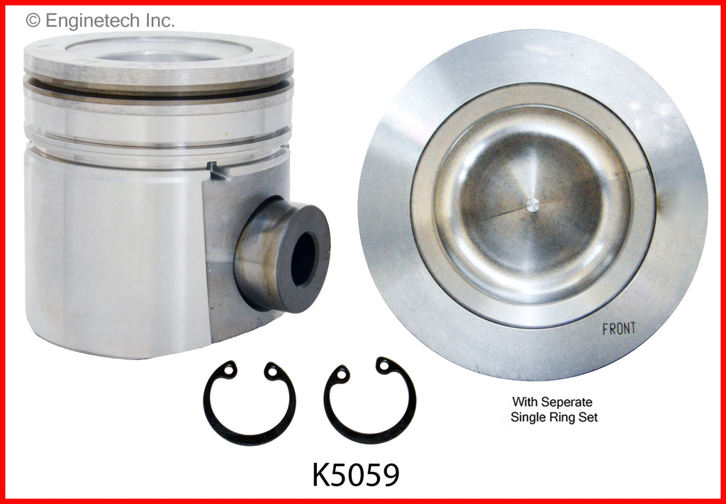 Enginetech K5059(6)PSTD Engine Piston Kit with Separate Full Ring Stack for Dodge Ram 2500/3500 2003-2004