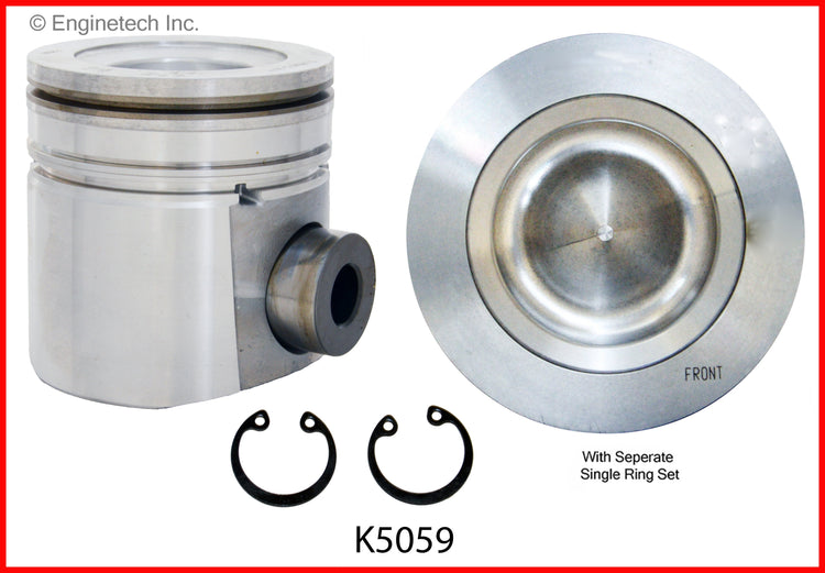 Enginetech K5059(6)PSTD Engine Piston Kit with Separate Full Ring Stack for Dodge Ram 2500/3500 2003-2004