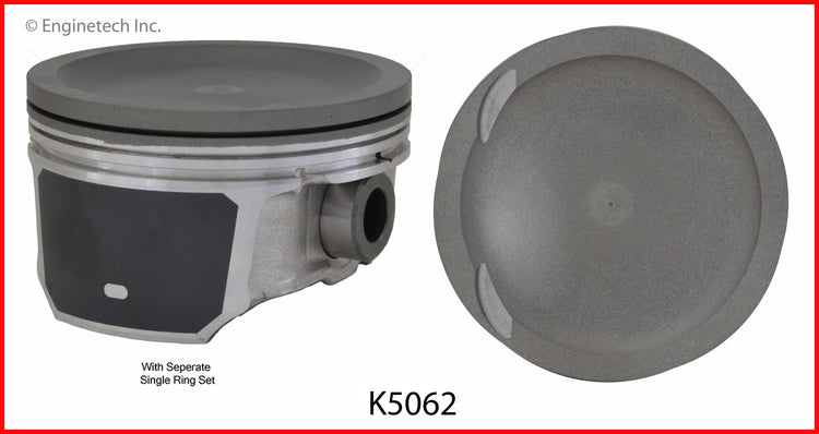 Enginetech K5062(4)P.50 Engine Piston Kit with Full Ring Stack for Mazda and Ford Models