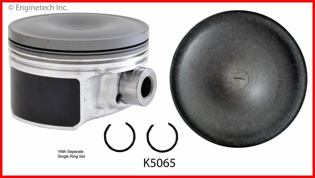 Enginetech K5065(4)PSTD Engine Piston Kit with Full Ring Stack for Saturn Ion and Chevrolet Cobalt