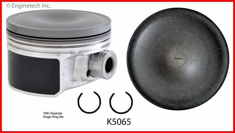 Enginetech K5065(4)P.50 Engine Piston Kit with Full Ring Stack for 2004-2007 Saturn Ion and Chevrolet Cobalt