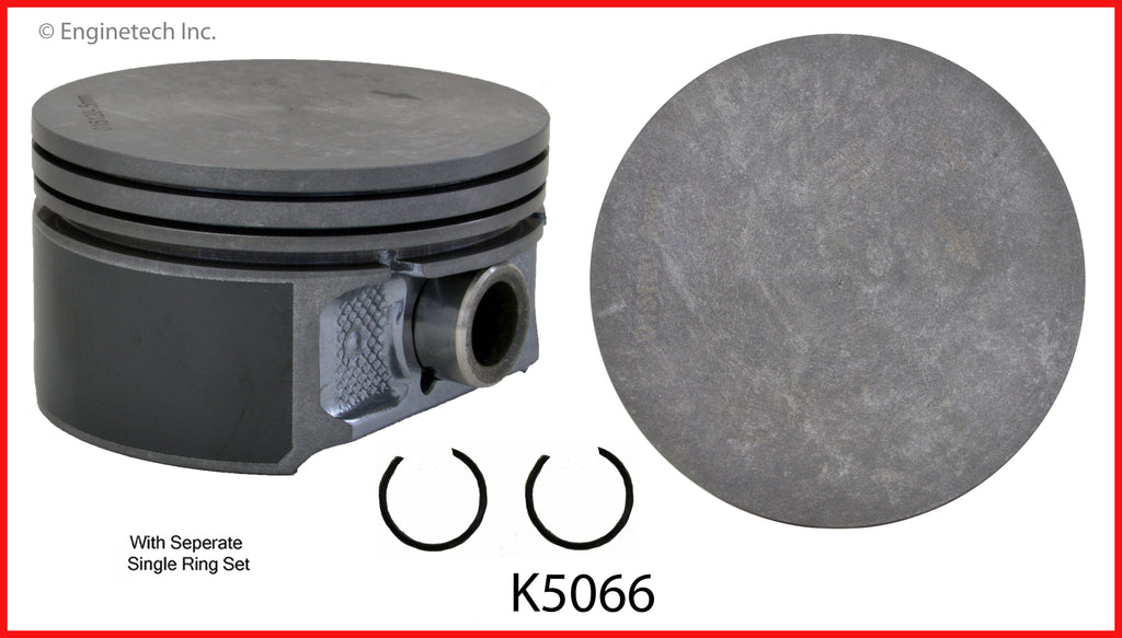 Enginetech K5066(8)P.50 Engine Piston Kit with Full Ring Stack for Lincoln Vehicles