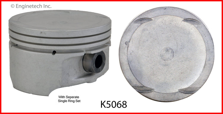 Enginetech K5068(4)PSTD Engine Piston Kit with Separate Full Ring Stack for Chevrolet Aveo