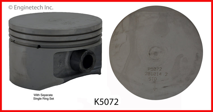 Enginetech K5072(6)P.50 Engine Piston Kit with Full Ring Stack for Ford Explorer and Mazda B4000
