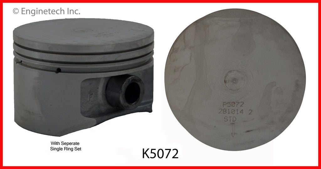 Enginetech K5072(6)P.75 Engine Piston Kit with Separate Full Ring Stack for Ford Explorer and Mazda B4000