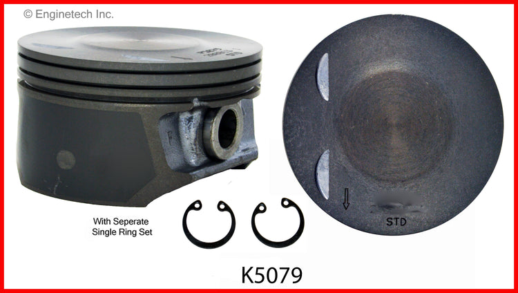 Enginetech K5079(4)PSTD Engine Piston Kit with Full Ring Stack for Chevy Colorado and GMC Canyon