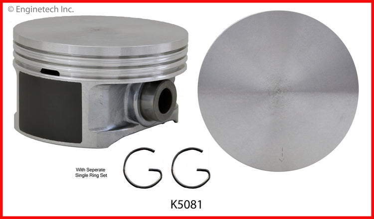 Enginetech K5081(8)PSTD Engine Piston Kit for 2004 Chevrolet Corvette with Full Ring Stack