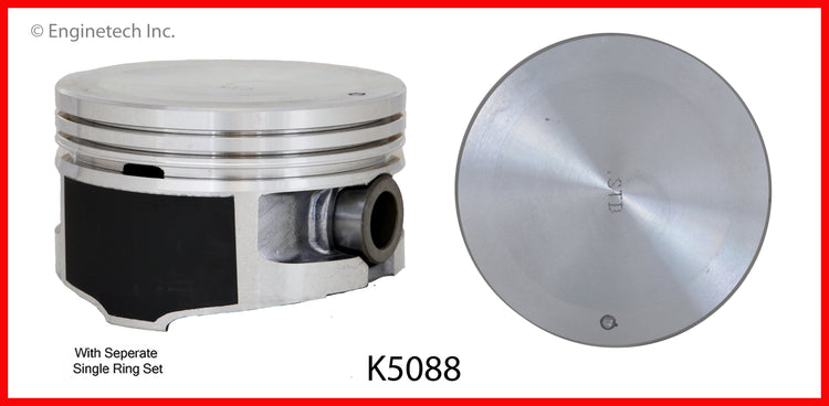 Enginetech K5088(8)P.50 Engine Piston Kit with Full Ring Stack for Ford and Lincoln Models