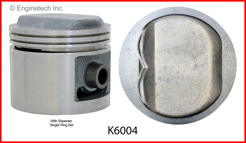 Enginetech K6004(8)060 Engine Piston Kit with Separate Full Ring Stack for Buick Models