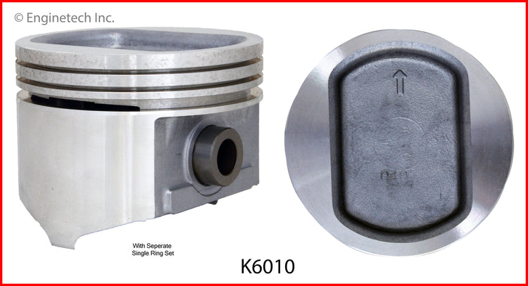Enginetech K6010(8)040 Engine Piston Kit with Separate Full Ring Stack for Cadillac Eldorado (1970-1973)