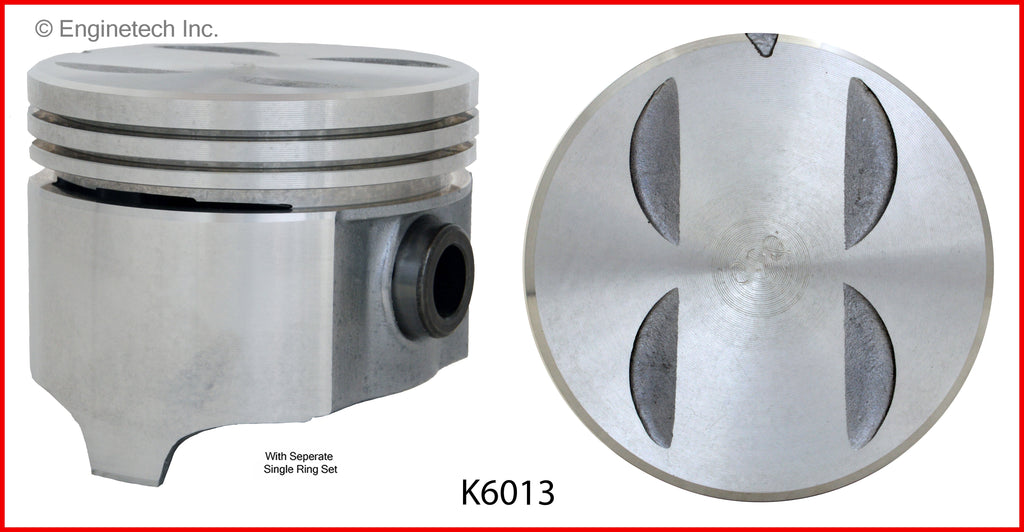Enginetech K6013(8)030 Engine Piston Kit with Separate Full Ring Stack for Pontiac Vehicles