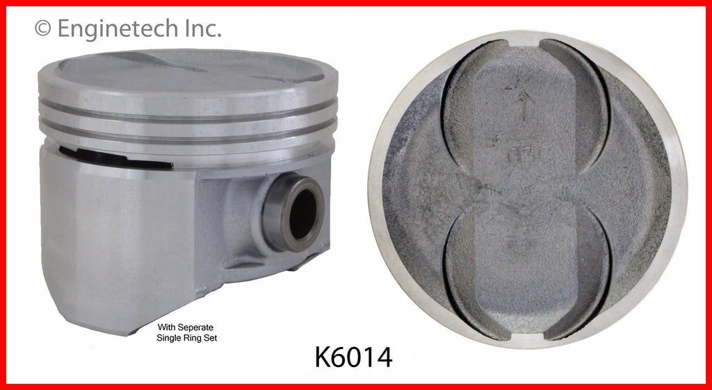 Enginetech K6014(8)060 Engine Piston Kit with Full Ring Stack for Classic American Motors Vehicles