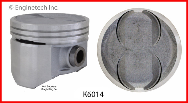 Enginetech K6014(8)060 Engine Piston Kit with Full Ring Stack for Classic American Motors Vehicles