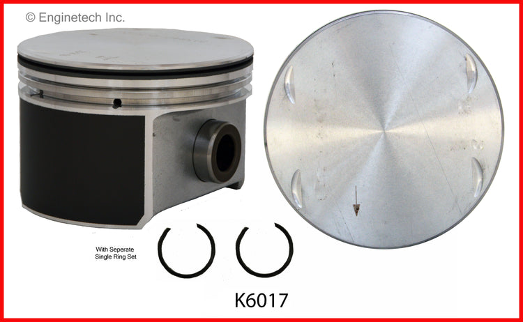 Enginetech K6017(6)P.50 Engine Piston Kit with Separate Full Ring Stack for Chrysler and Dodge Vehicles