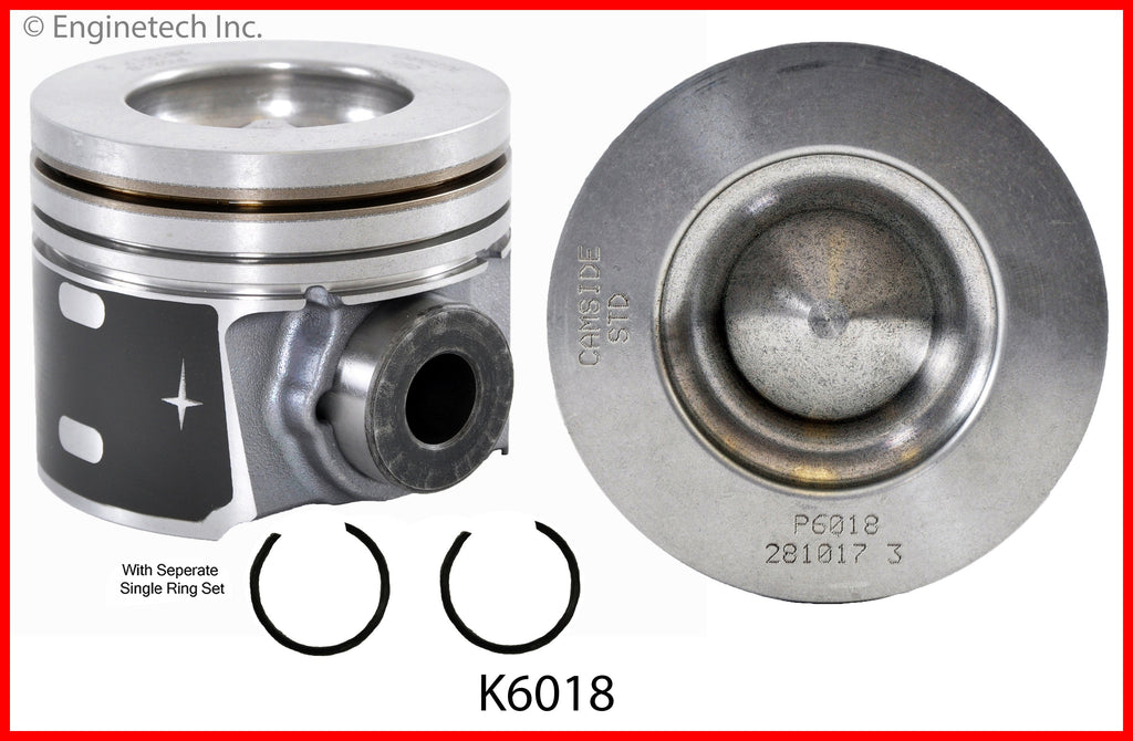 Enginetech K6018(8)P.75 Engine Piston Kit with Full Ring Stack for Ford Super Duty (2008-2010)