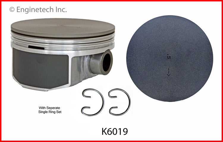 Enginetech K6019(8)P.50 Engine Piston Kit with Separate Full Ring Stack for Chrysler and Dodge Models