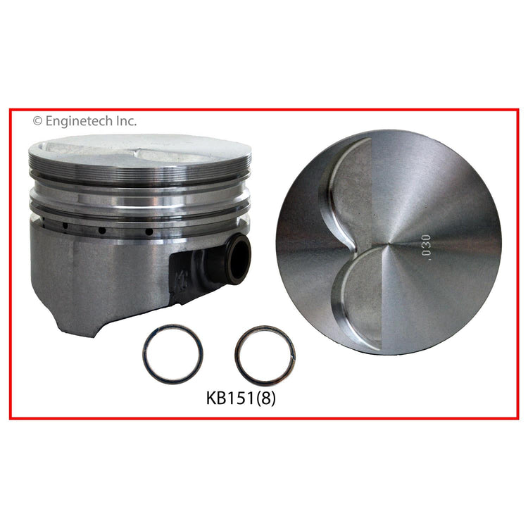 Enginetech KB151(8)040 High Performance Keith Black Engine Piston Set Without Rings