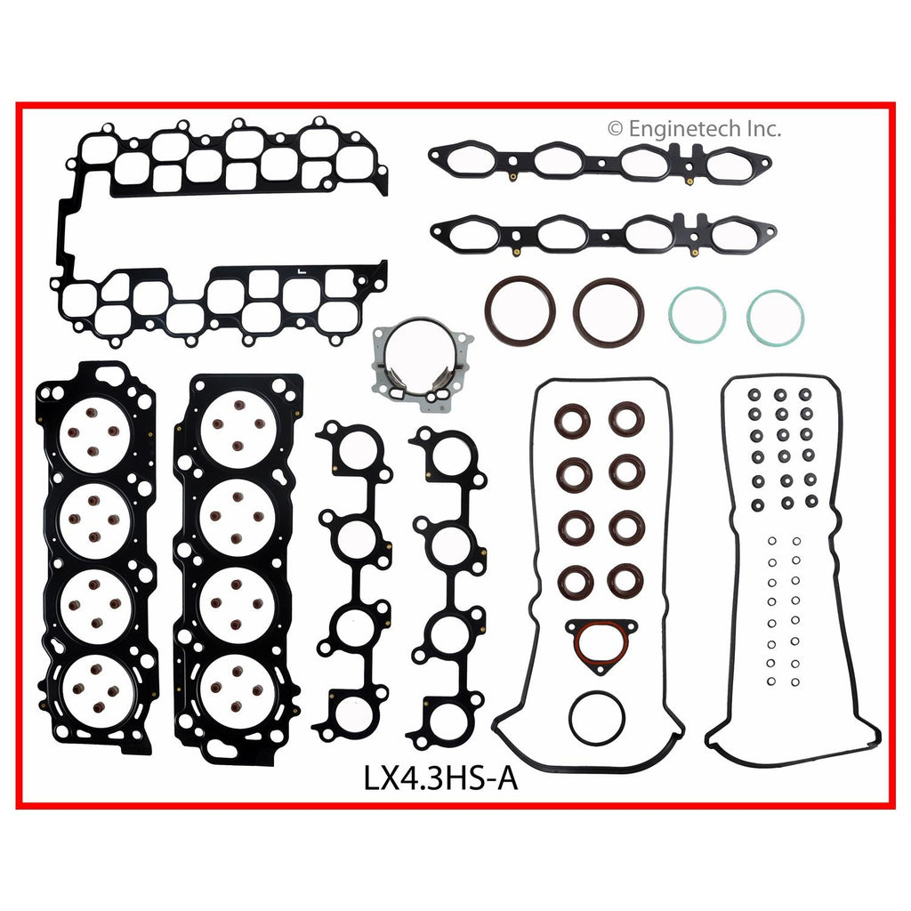 Enginetech LX4.3HS-A Engine Cylinder Head Gasket Set for Lexus GS430, LS430, SC430 (2004-2007)