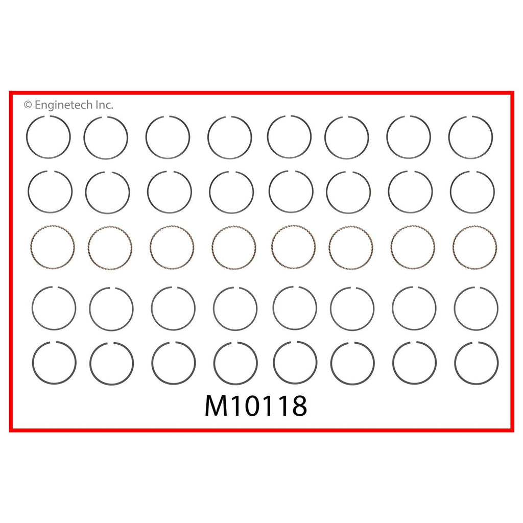Enginetech M10118-035 Engine Premium Piston Ring Complete Set for Domestic and Import Engines