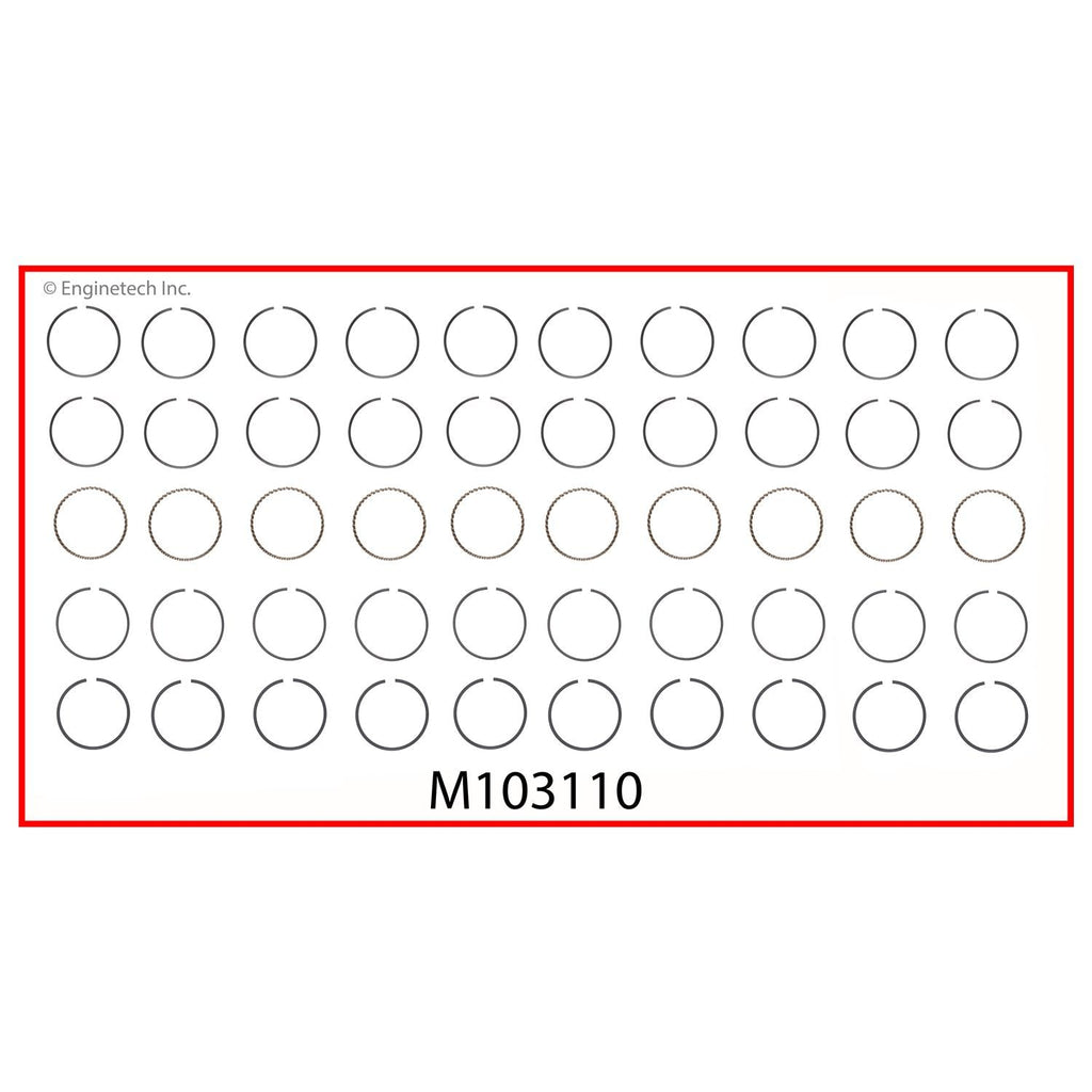Enginetech M103110-STD Engine Premium Piston Ring Complete Set for Dodge Viper