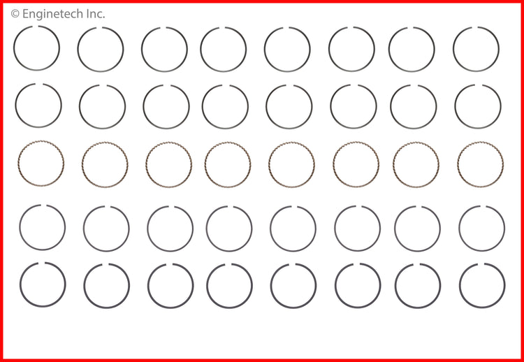 Enginetech M10328-STD Engine Premium Piston Ring Complete Set for 2014-2015 GM and Chevrolet Models