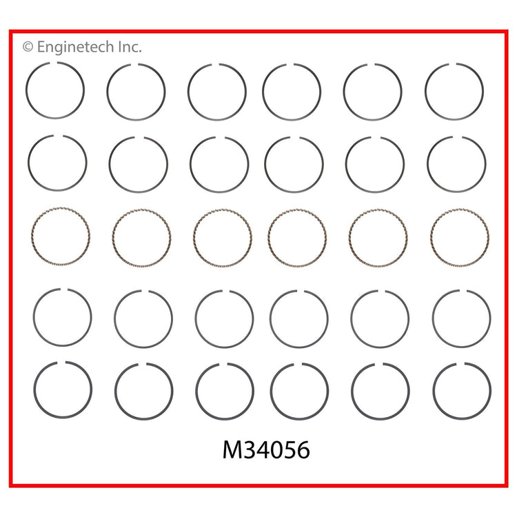 Enginetech M34056-040 Engine Premium Piston Ring Complete Set for Classic Dodge and Plymouth Vehicles