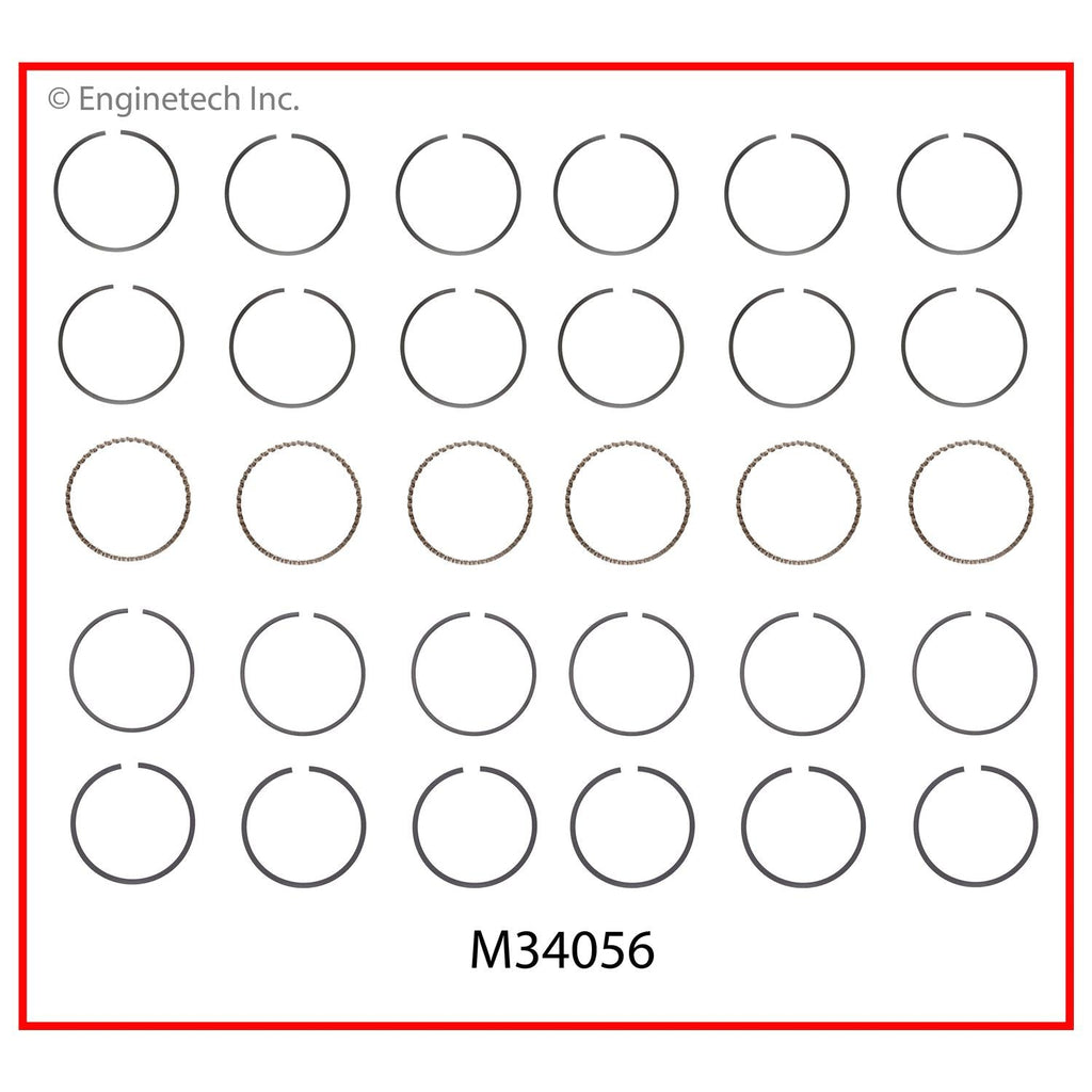 Enginetech M34056-030 Engine Premium Piston Ring Complete Set for Classic Dodge and Plymouth Models