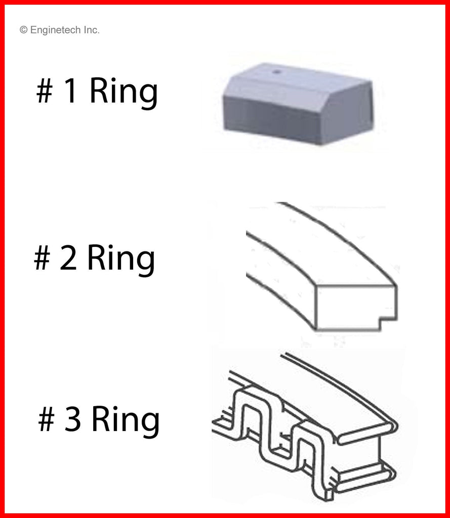 Enginetech M34254-STD Engine Premium Piston Ring Complete Set for Honda and Acura Models