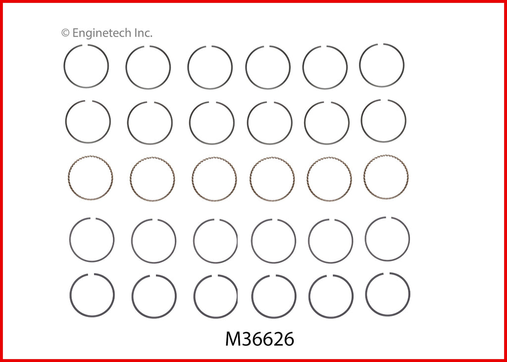 Enginetech M36626-020 Engine Premium Piston Ring Complete Set for Hyundai and Kia