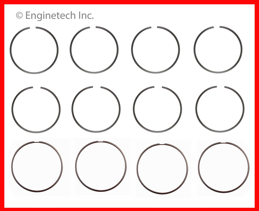 Enginetech M37408-.50 Engine Premium Piston Ring Complete Set for Ford Vehicles