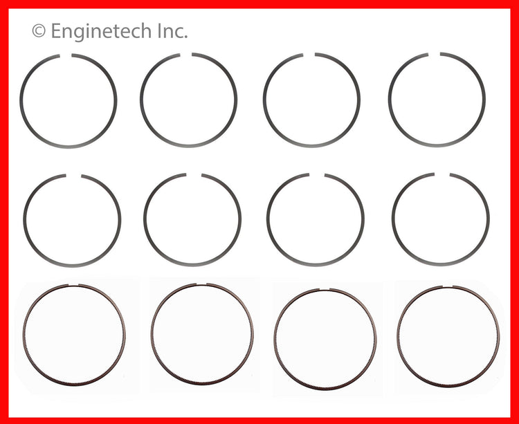 Enginetech M37408-.50 Engine Premium Piston Ring Complete Set for Ford Vehicles