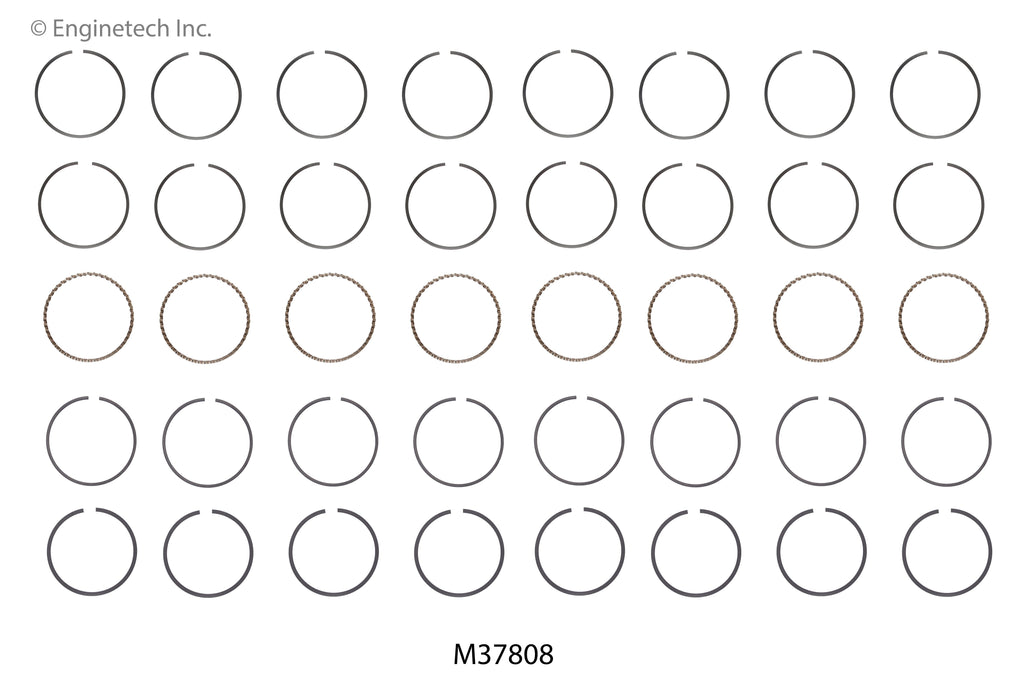 Enginetech M37808-030 Engine Premium Piston Ring Complete Set