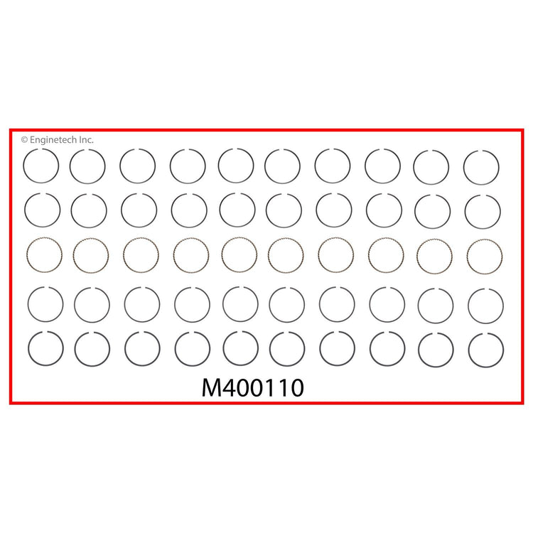Enginetech M400110-020 Engine Premium Piston Ring Complete Set for Dodge Ram 2500 (1994-2003)