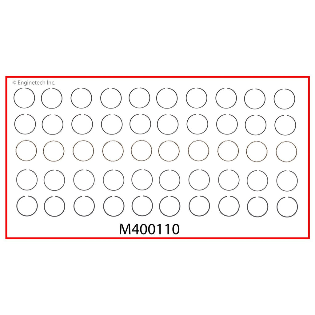 Enginetech M400110-040 Engine Premium Piston Ring Set for Dodge Ram 2500 (1994-2003)