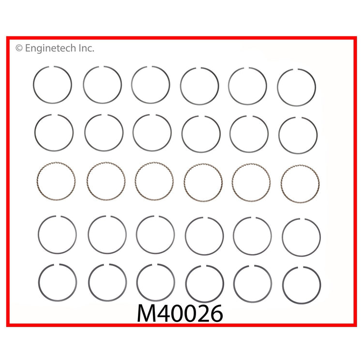 Enginetech M40026-030 Engine Premium Piston Ring Complete Set for 1996 Ford Models