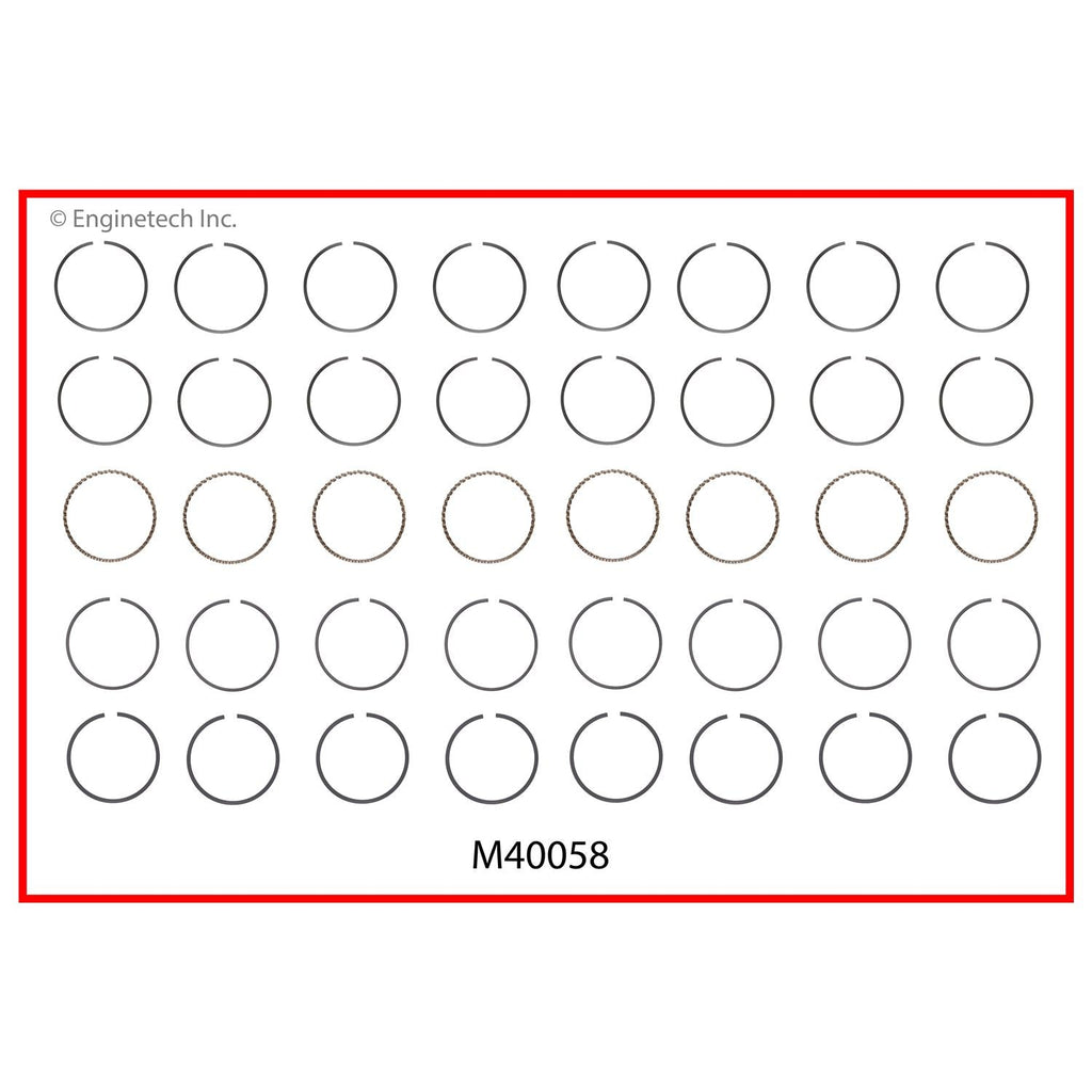 Enginetech M40058-040 Engine Premium Piston Ring Complete Set