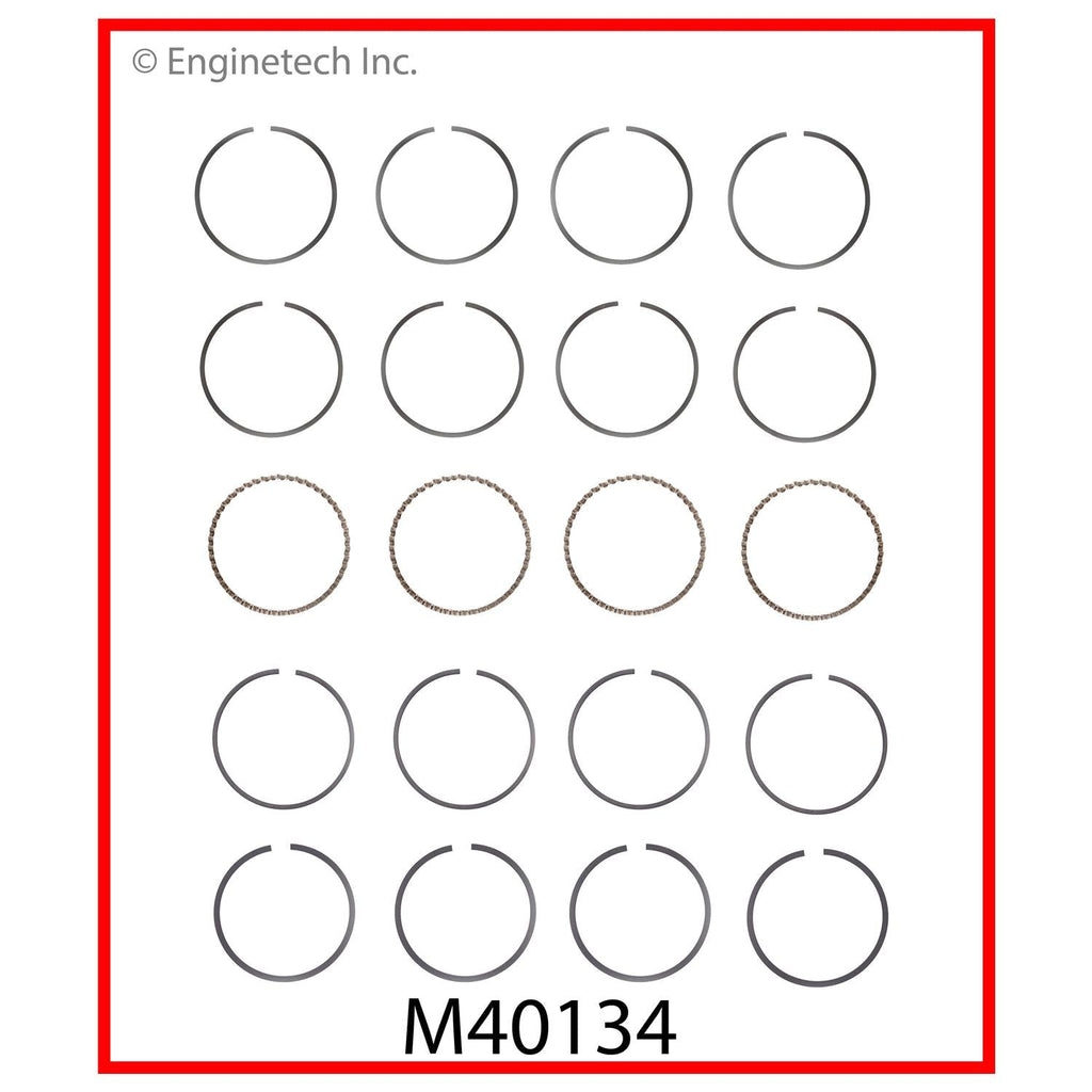 Enginetech M40134-STD Engine Premium Piston Ring Complete Set for Jeep and Buick