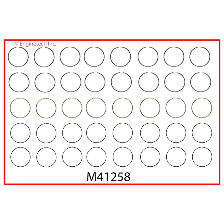 Enginetech M41258-030 Engine Premium Piston Ring Complete Set for Reliable Engine Performance