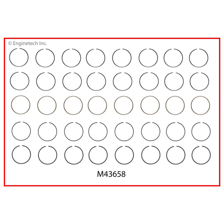 Enginetech M43658-020 Engine Premium Piston Ring Complete Set for Ford Custom and Country Sedan