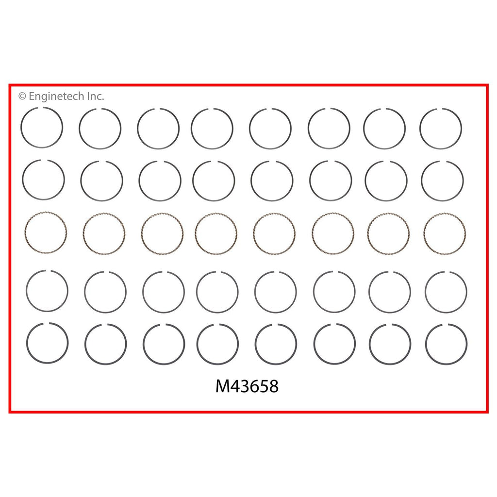 Enginetech M43658-060 Engine Premium Piston Ring Complete Set for Ford Custom & Country Sedan