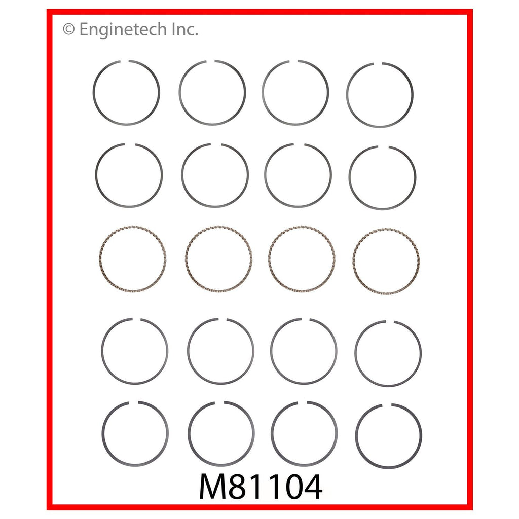 Enginetech M81104-STD Engine Premium Piston Ring Set for Kia Sephia and Spectra