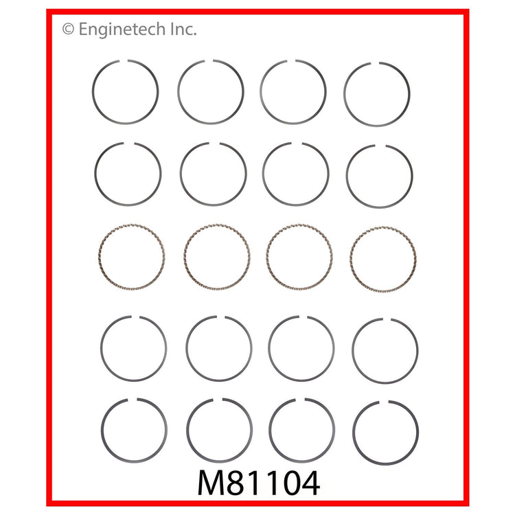 Enginetech M81104-STD Engine Premium Piston Ring Set for Kia Sephia and Spectra