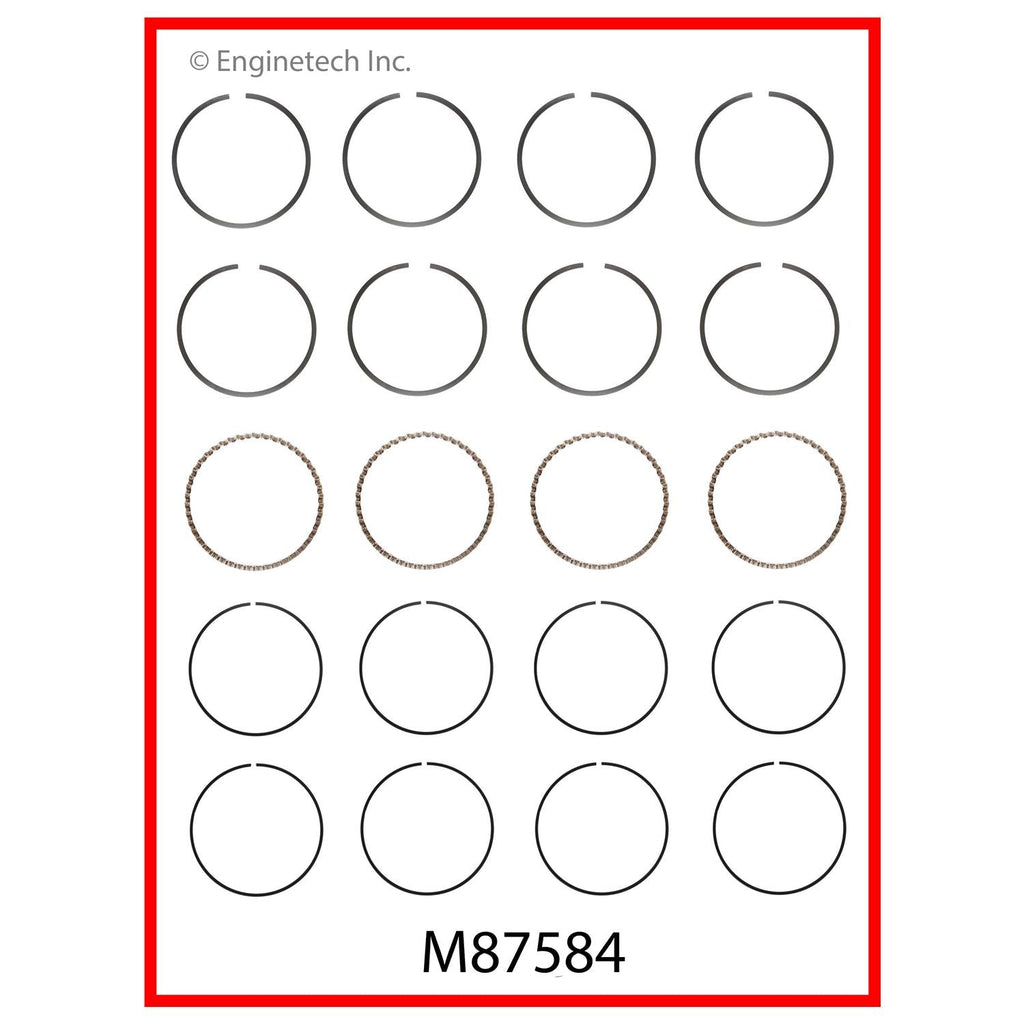 Enginetech M87584-.50 Engine Premium Piston Ring Complete Set for Mazda Vehicles